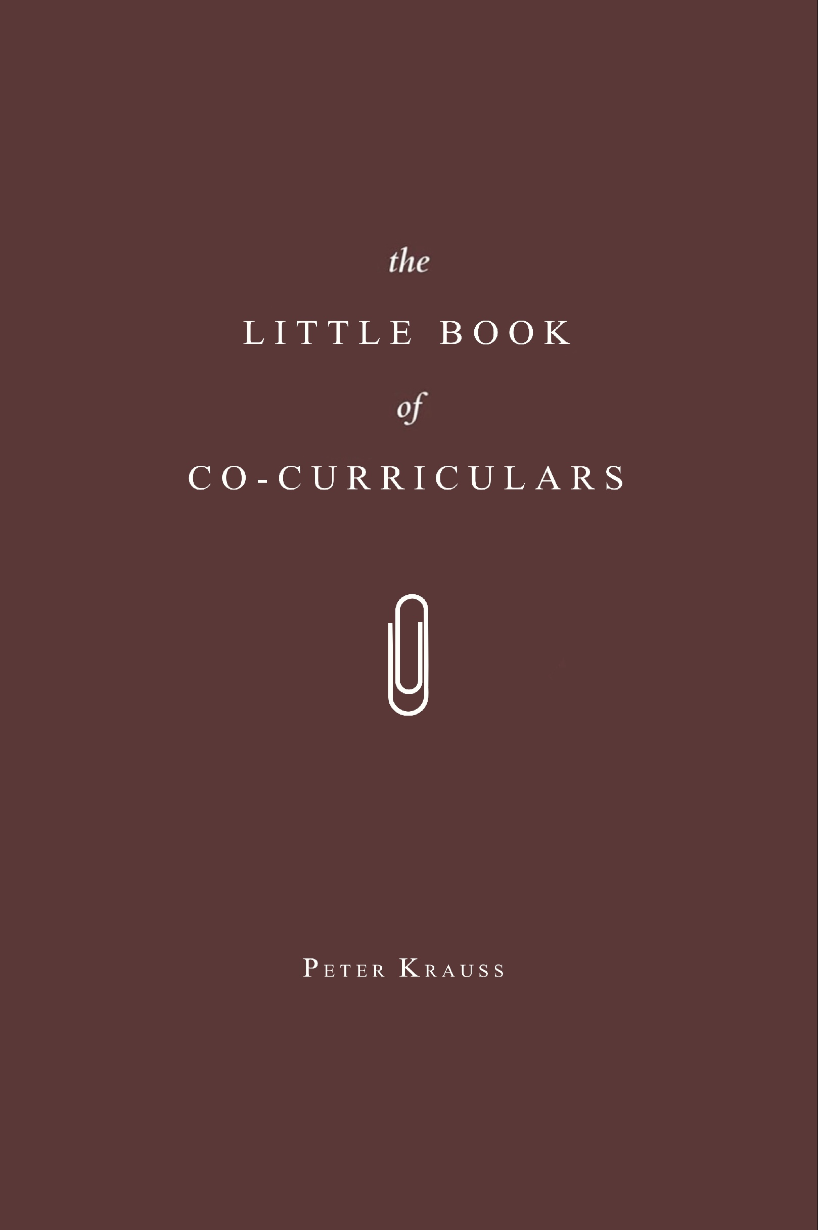 A red book with a paperclip titled: the little book of Co-Curriculars