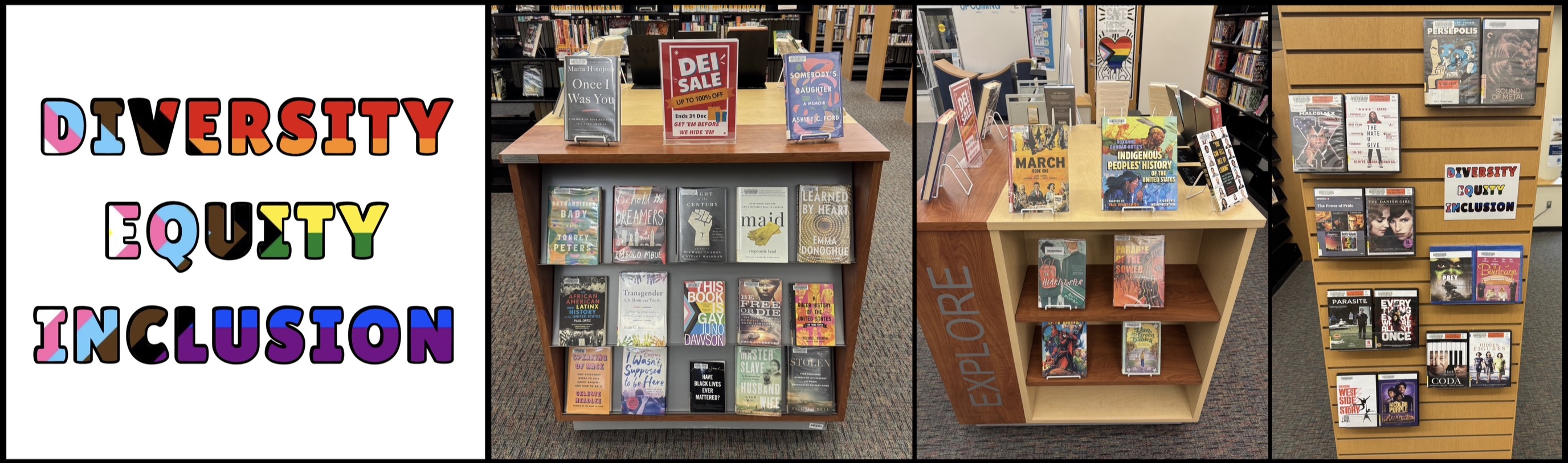 A photo of a reader advisory display