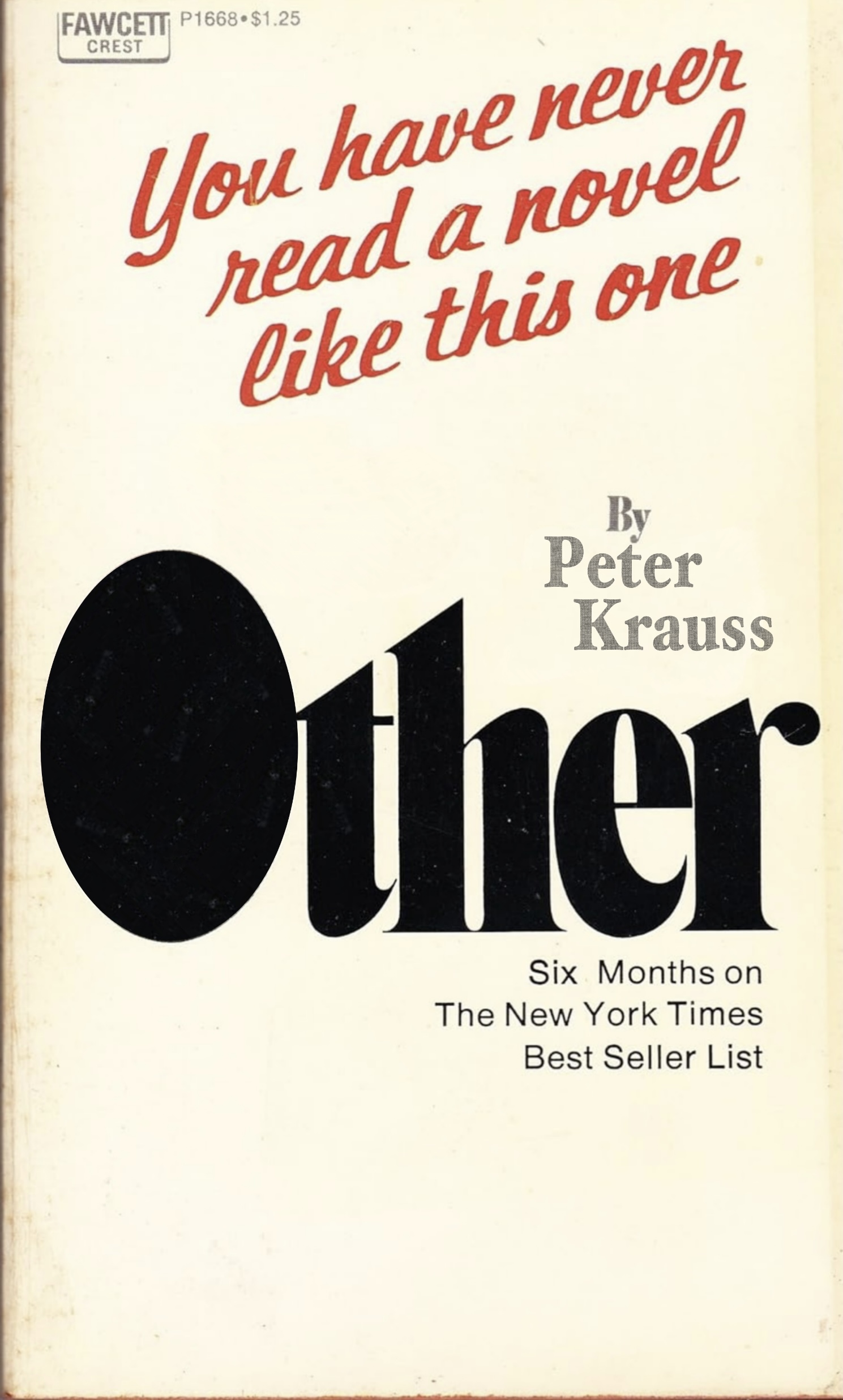 A picture of a book similar to Tyron's The Other, titled 'Other.' Links to other.